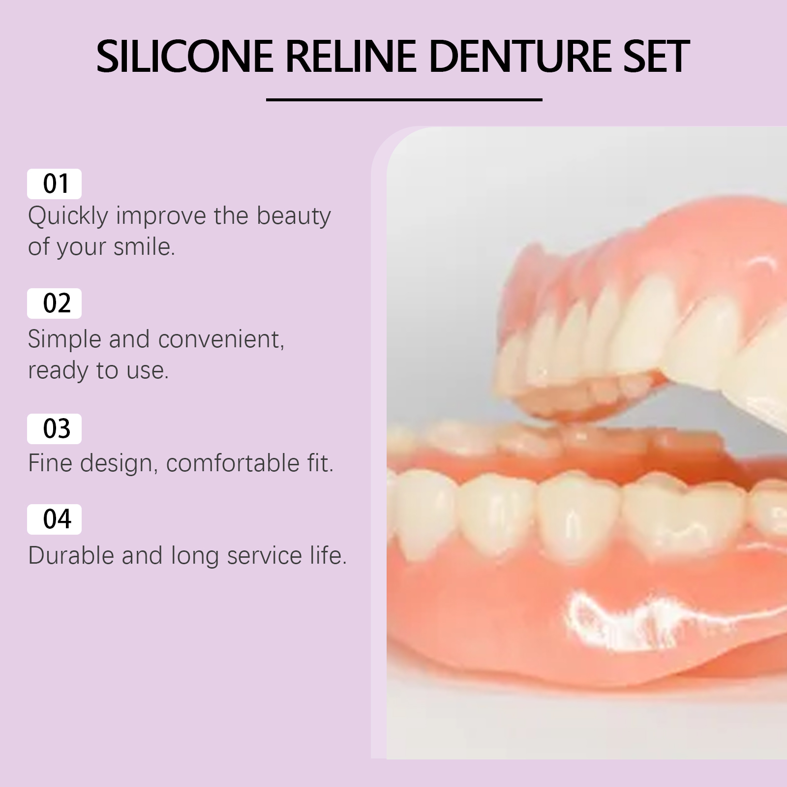 Teeth Whitening Kit - シリコン製入れ歯セット。一時的な矯正用歯、入れ歯、偽歯、口腔衛生ケア、ホワイトニング、矯正器具の模倣。